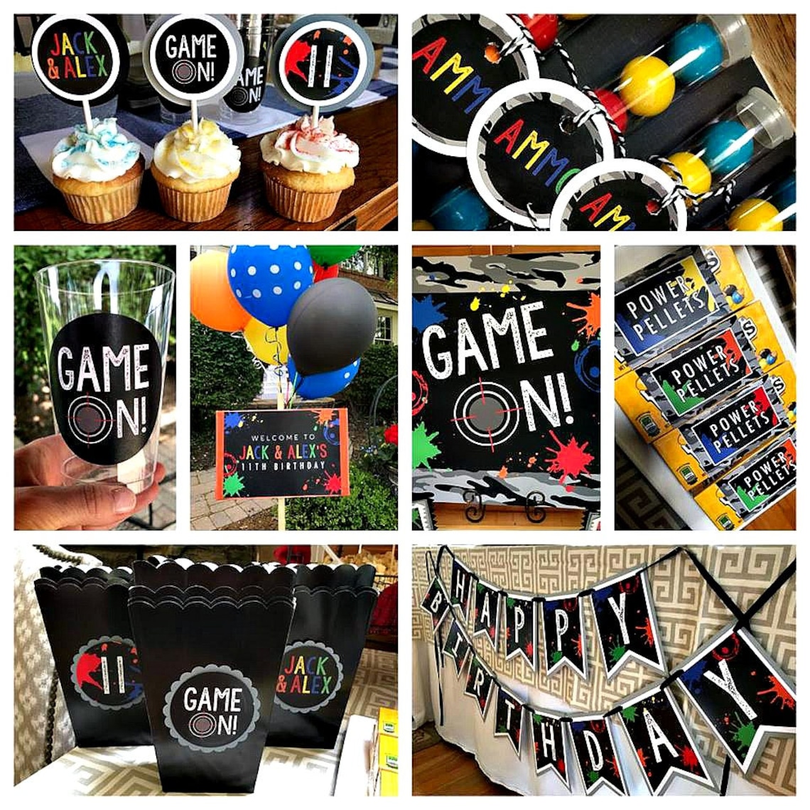 DECORACIONES DE FIESTA DE PAINTBALL Decoración de cumpleaños Etsy México