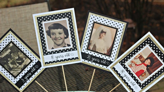 Birthday Photo Sticks Photo Centerpiece Photo Memory Sticks