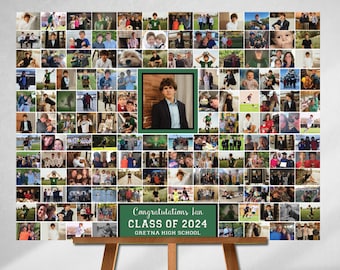 Personalized Graduation Gift, Grad Photo Collage, Class of 2024 Party Decoration, Picture Collage, Custom Made from your Photographs!