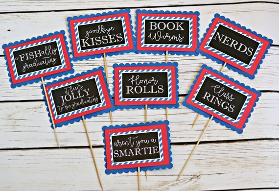 GRADUATION CANDY BUFFET, Candy Bar Labels, Grad Candy Bar Graduation Food Labels Graduation Decoration, Class of 2020, Royal Blue and Red Il_570xn