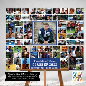 Personalized Graduation Gift, Grad Photo Collage, Class of 2025 Party Decoration, Picture Collage, Custom Made from your Photographs!