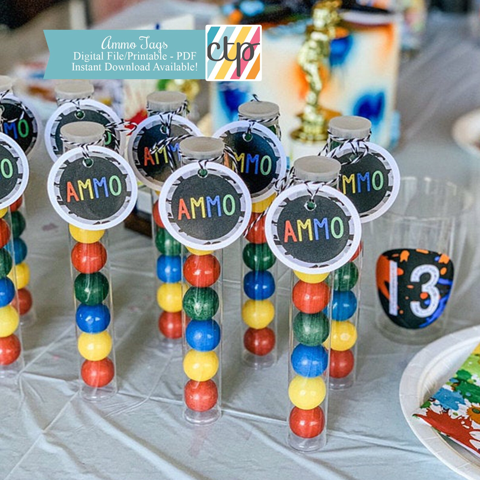 Paintball Centerpiece Paintball Party Decorations Boy Etsy