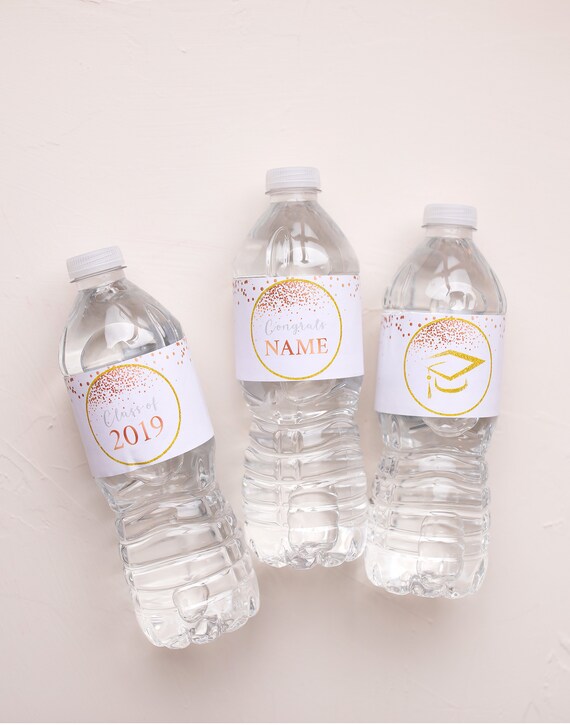 Graduation Water Bottle Labels, Waterproof Self Stick Labels, Graduation Party Favor, Graduation Party Decorations, Class of 2020 Il_570xn