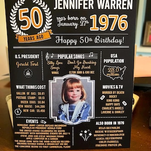 PRINTED 90th birthday poster, Back in 1936, What Happened in 1936, 90th Birthday Decorations, Black and Gold, 90th Party Decor, Vintage 1936 image 10
