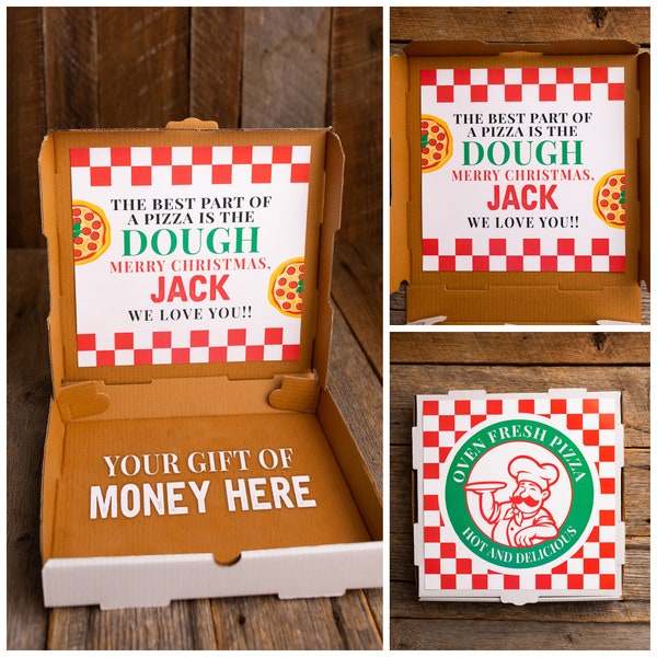 Pizza Box Money Gift, Personalized with Name, Ready Made Pizza Gift Box For Any Occasion,