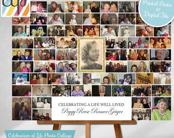 Photo Collage, Personalized Gift, Memorial Service, Funeral Photo Display, Memorial Gift, Mom,