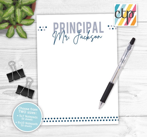 Memo Pads, Custom Notepad, Stationery, Thank You Gifts, Principal Gift, Il_570xn