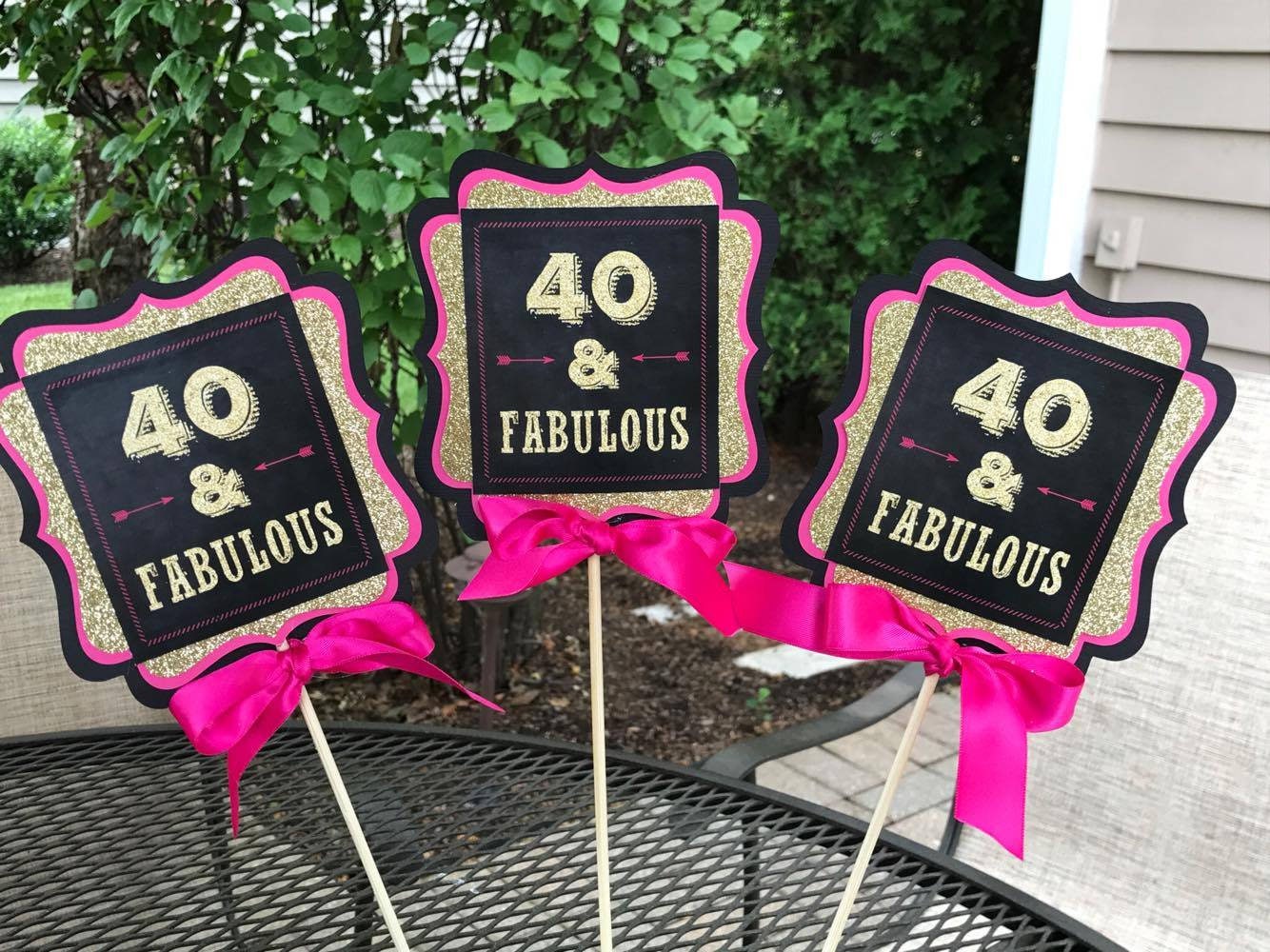 FORTY AND FABULOUS 40 and Fabulous 40th Centerpiece 40th Etsy