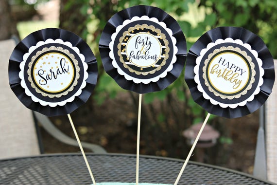 Ladies 40th Birthday Decorations 40th Centerpiece Centerpiece