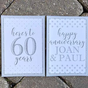 DIAMOND JUBILEE Printed Poster "Were Married in Year", Marriage Board, Back in 1966, What Happened in 1966, 60th Anniversary , Silver image 13