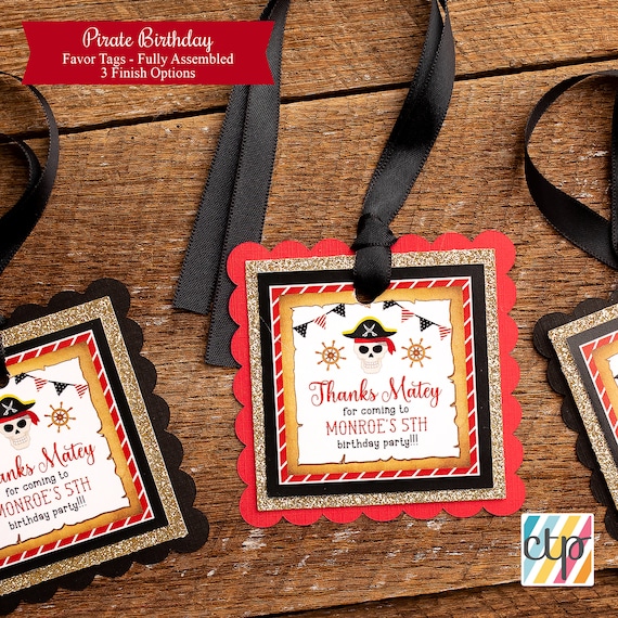 Pirate Party Decorations, Gift Tags, Thank You Tags, Birthday