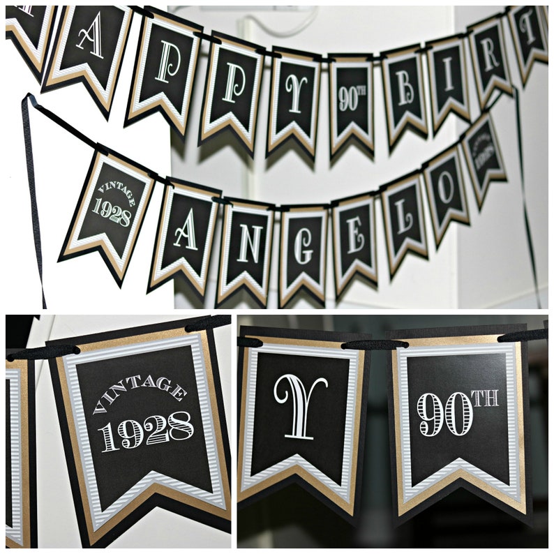 Celebrations Occasions Party Supplies 90th Birthday Pennant Flag