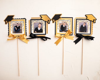 Graduation Party Decorations, Photo Centerpieces, Graduation Centerpieces, Class of 2024, Son Graduation, ANY SCHOOL COLORS!