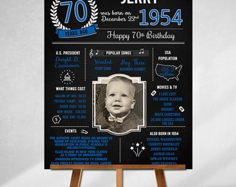 70th Birthday Sign, Born in 1954, 70th Birthday Decorations, Personalized Gift, Dad Gift,