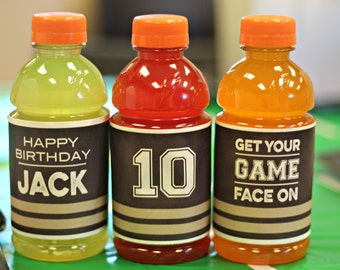 ENERGY DRINK WRAPS, Boy All Sports Birthday Party Decorations, Game Time, Football Birthday, Basketball, Soccer, Baseball, All Star Birthday