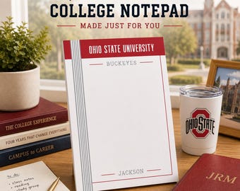 Personalized College Notepad | Any School Colors | Student Desk Pad | Graduation Gift