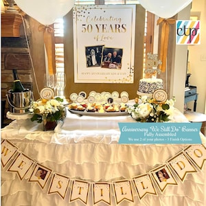 We Still Do, Happy Anniversary Banner, Golden Anniversary, 50th Wedding Anniversary Party Decorations,