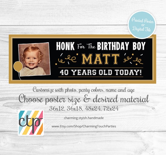 HONK For The Birthday Boy, 40th Birthday Banner, Outside Birthday Sign, Quarantine Birthday, Social Distancing, Drive By Parade Il_570xn