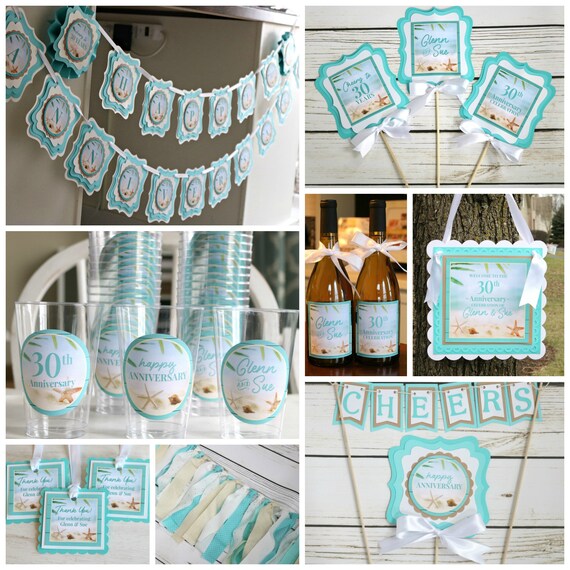 Beach Anniversary Banner Anniversary Garland Anniversary Party