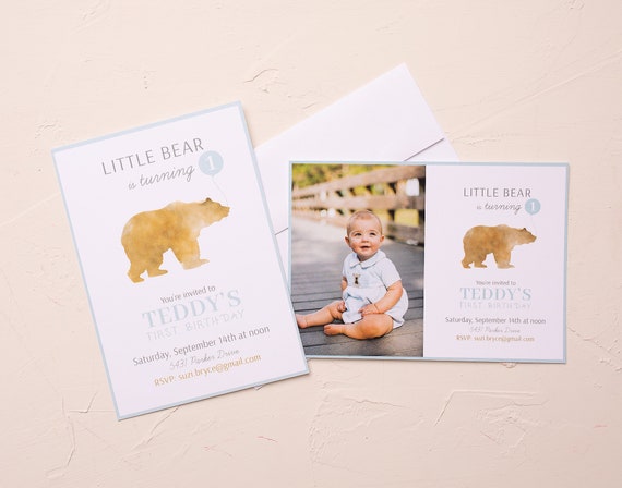 Little Bear Birthday, Bear Invitations, Bear Party Invite, Boy First Birthday, Our Baby Bear Il_570xn