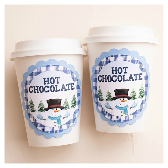 Cups, Hot Chocolate, Hot Chocolate Kit, Snowman, Holiday Party, Kids, Il_570xn