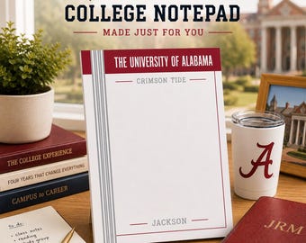 Personalized College Notepad | Any School Colors | Student Desk Pad | Graduation Gift