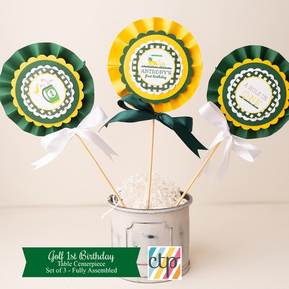 Centerpieces, Table Centerpiece, Golf Party, First Birthday, Boy, Il_570xn