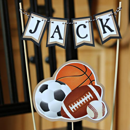 Sports Themed Cake Topper Etsy