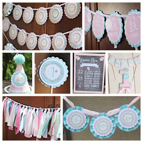 Girl 1st Birthday Decorations Floral Birthday Floral Wreath