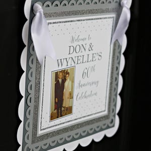DIAMOND JUBILEE Printed Poster "Were Married in Year", Marriage Board, Back in 1966, What Happened in 1966, 60th Anniversary , Silver image 14
