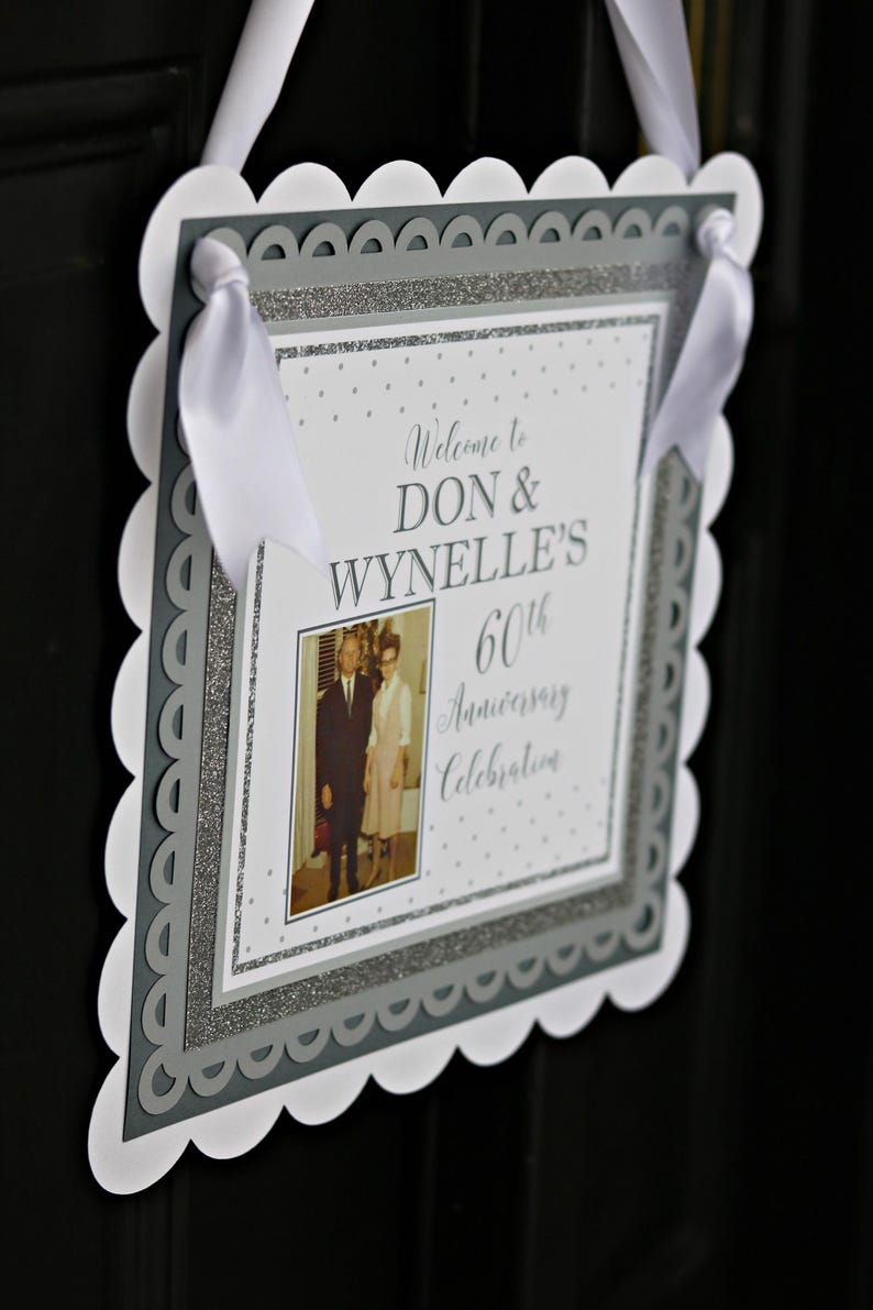 DIAMOND JUBILEE Printed Poster "Were Married in Year", Marriage Board, Back in 1966, What Happened in 1966, 60th Anniversary , Silver image 14