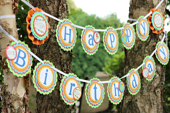 FIESTA BIRTHDAY DECORATIONS, 1st Fiesta, Mexican Fiesta, Taco TWOsday, Fiesta Decorations, 1st Birthday, Happy Birthday, Fiesta Banner Il_570xn