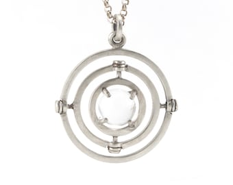Pools of Light Armillary Orbital Necklace in Sterling Silver