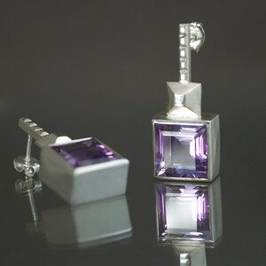 Amethyst Square Frusta Earrings