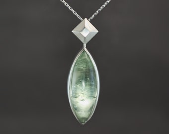 Prasiolite Frusta Pendant in Sterling Silver