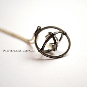 Pools of Light Armillary Orbital Necklace in Sterling Silver image 2