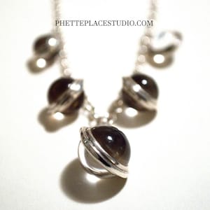 Graduated Pools of Light Necklace in Quartz and Sterling Silver