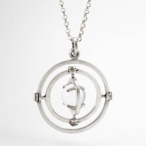 Pools of Light Armillary Orbital Necklace in Sterling Silver image 9