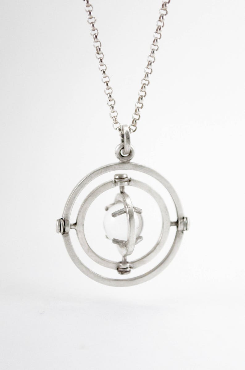 Pools of Light Armillary Orbital Necklace in Sterling Silver image 9