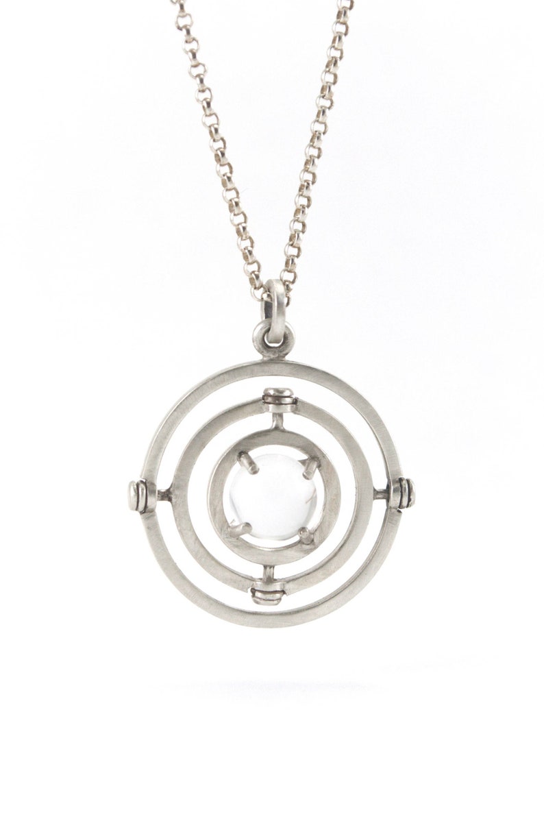 Pools of Light Armillary Orbital Necklace in Sterling Silver image 1