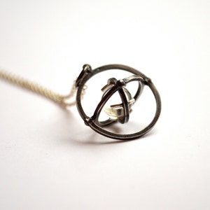 Pools of Light Armillary Orbital Necklace in Sterling Silver image 3