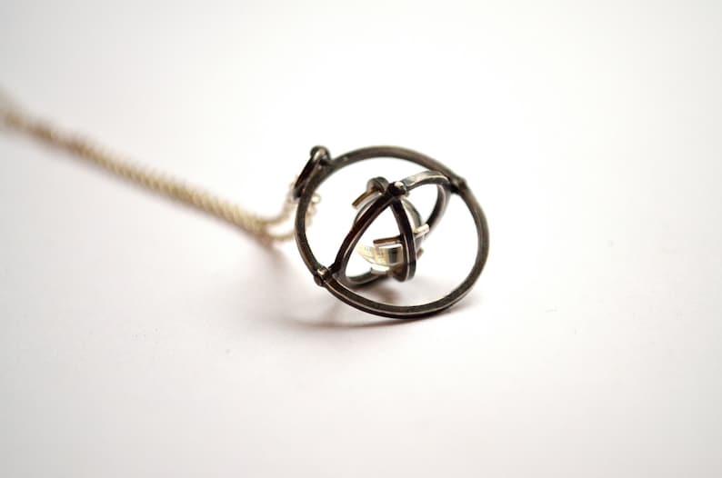 Pools of Light Armillary Orbital Necklace in Sterling Silver image 3