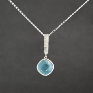Aquamarine Dart Pendant in Sterling Silver