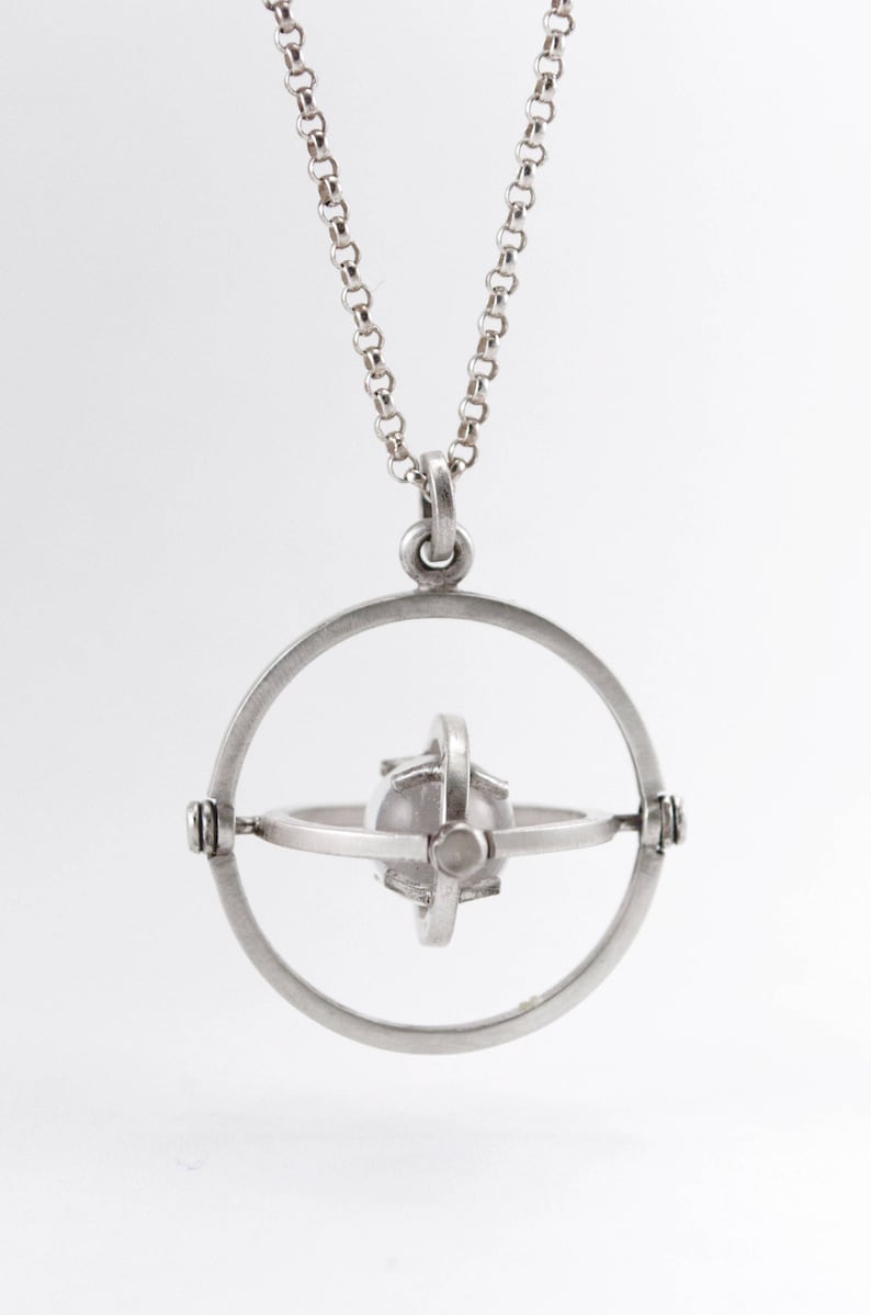 Pools of Light Armillary Orbital Necklace in Sterling Silver image 8