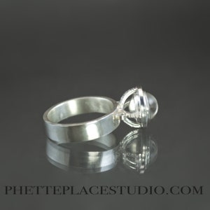 Petite Quartz Fob Ring in Sterling Silver
