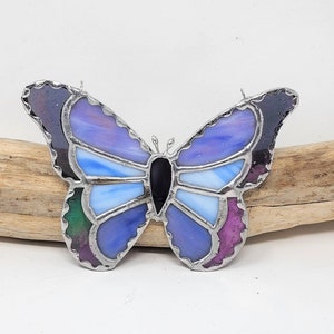 Unique Stained Glass Butterfly Suncatcher, Butterfly Gift Idea for Butterfly Lover, Colorful Nature Decorative Glass Art