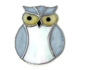 Stained Glass Owl Ornament: Nature Decor Window Suncatcher