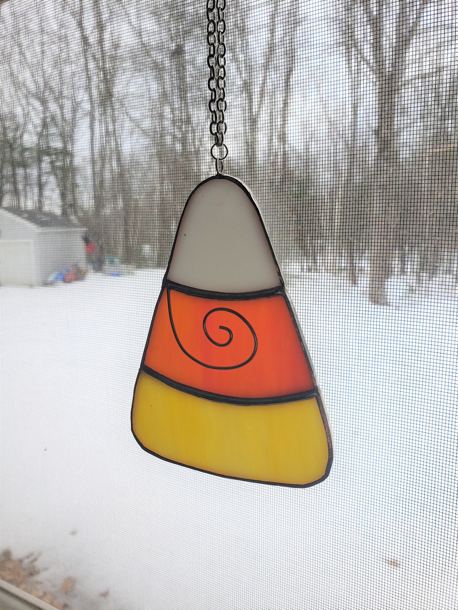 Unique Stained Glass Candy Corn Art Halloween Suncatcher Gift Etsy