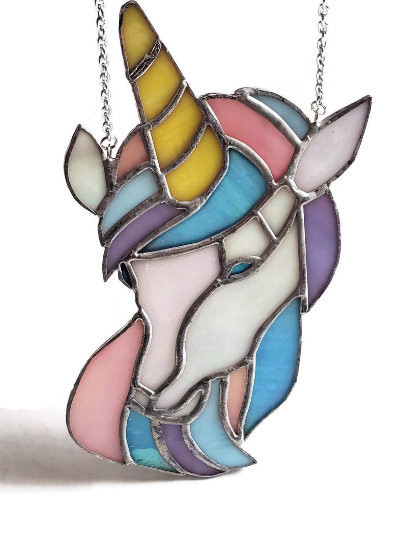 Glass Unicorn Suncatcher Decorative Glass Art Unicorn Etsy