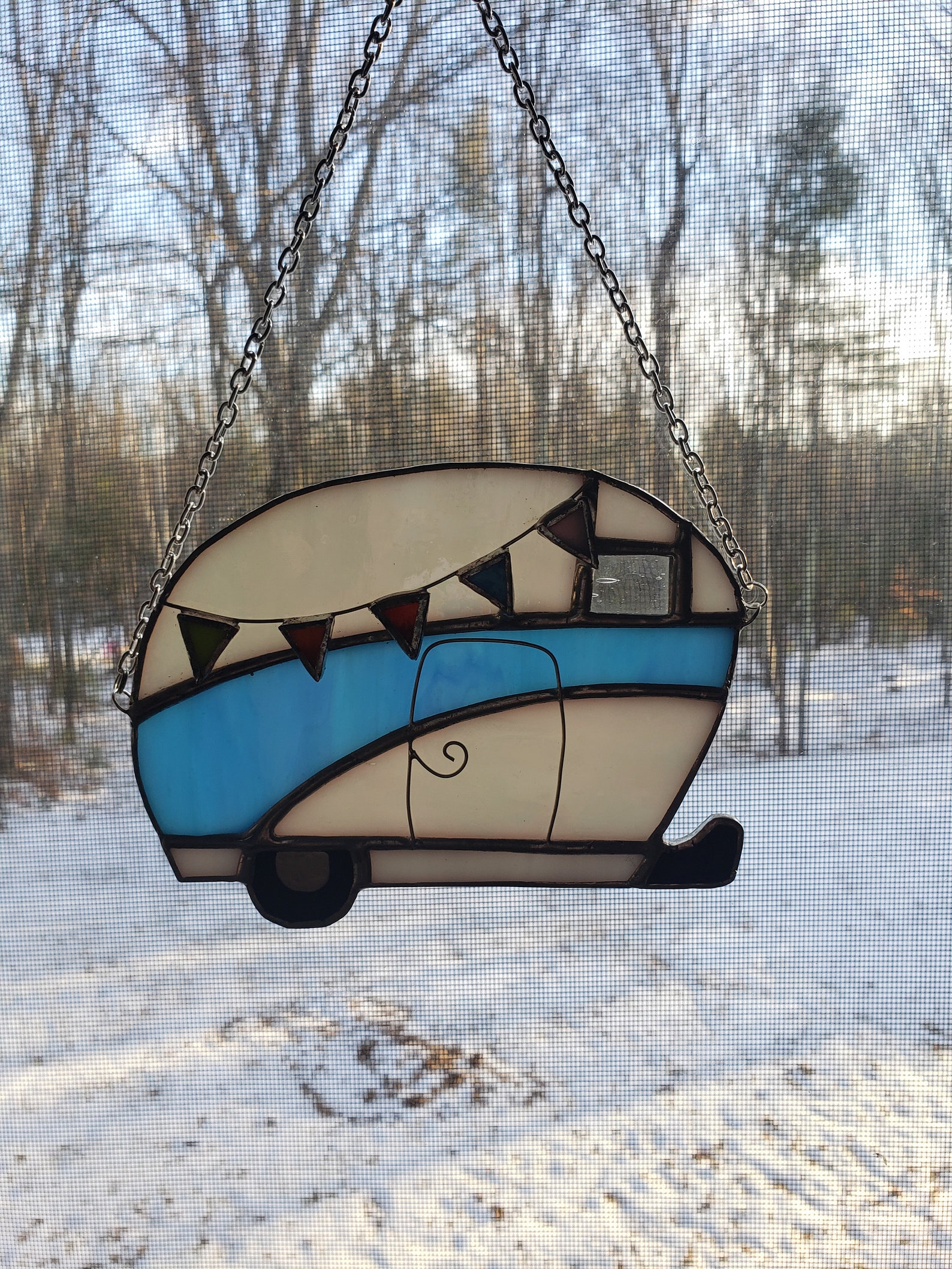 Unique Stained Glass Vintage Camper Ornament Decorative Glass Etsy